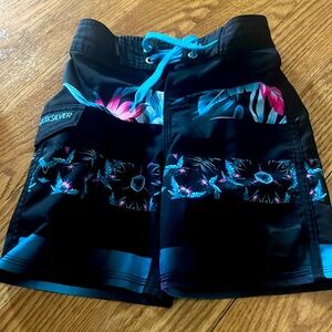 Boys Quiksilver Black Floral Board Shorts